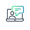 icon with chat on a desktop icon with chat on a desktop